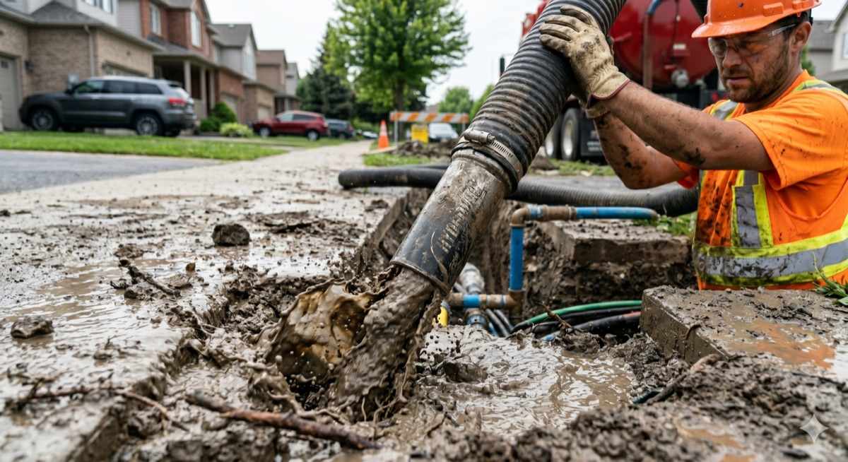 Hydrovac excavation work in Guelph — 2